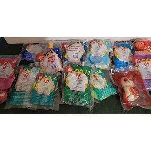 Vtg McDonald’s TY Beanie Baby Plush Toys Lot in package mixed